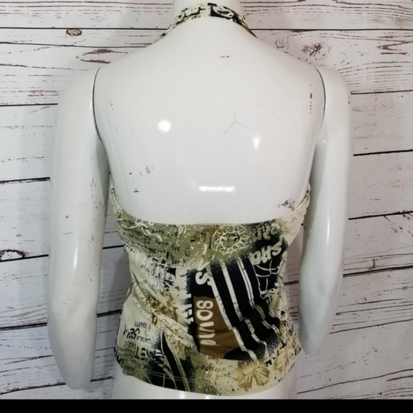 2/$15 TOPAZ HIPPIE HALTER TOP BARE BACK large - Picture 3 of 7